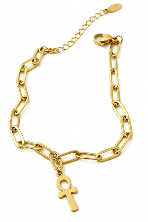 Ankh Paperclip Bracelet