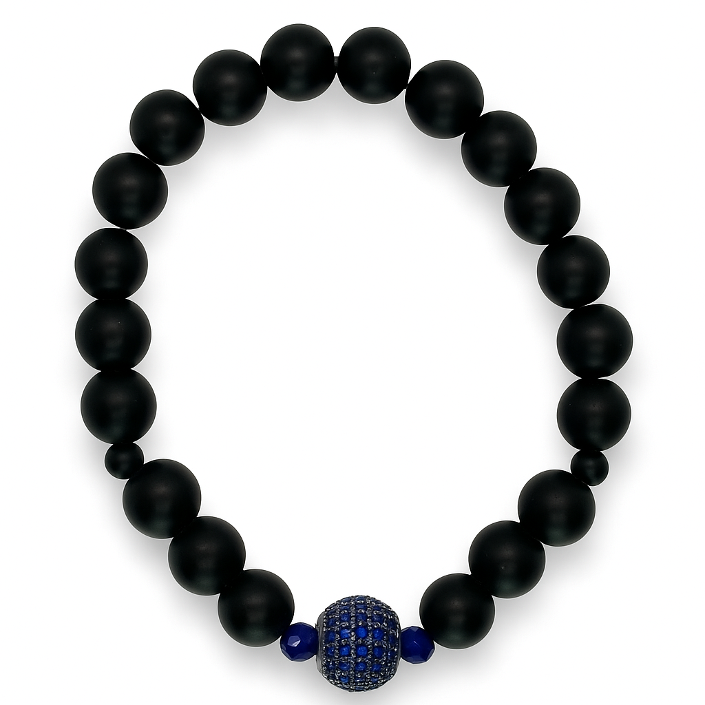 Handmade Black Matte Bead Bracelet