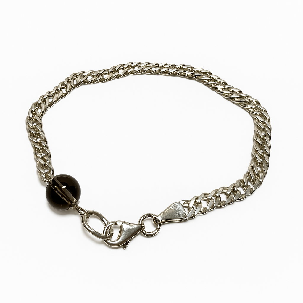  Silver Curb Chain Bracelet