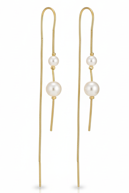 Pearl Threader Drop Earrings