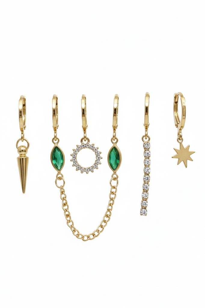 Emerald Celestial Earring Set