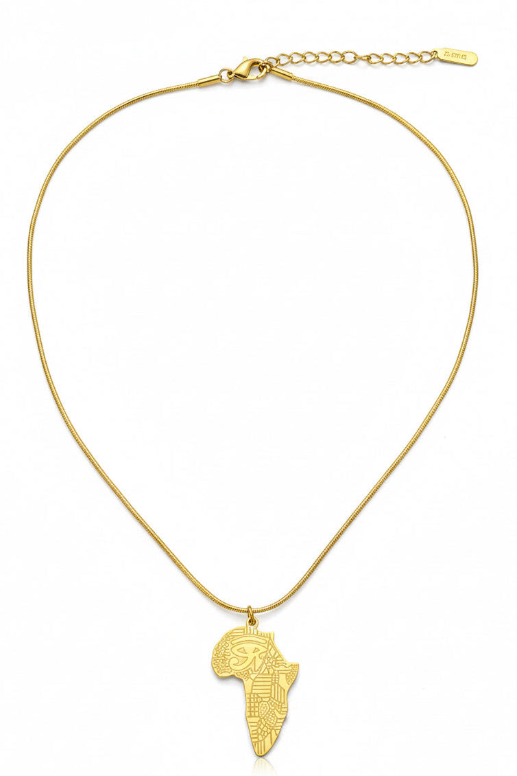 African Heritage Map Necklace
