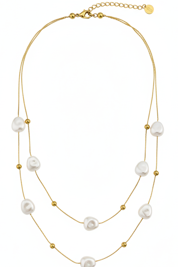 Floating Baroque Layered Chain Necklace