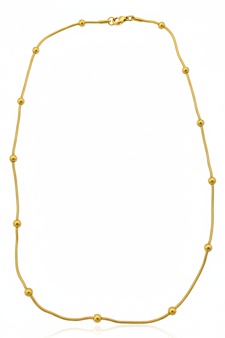 Polished Bead Snake Chain Necklace