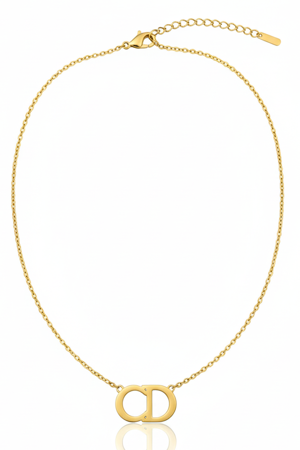 Linked "CD" Monogram Necklace