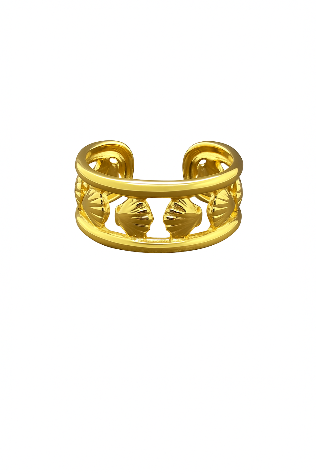 Golden Shell Cuff Ring