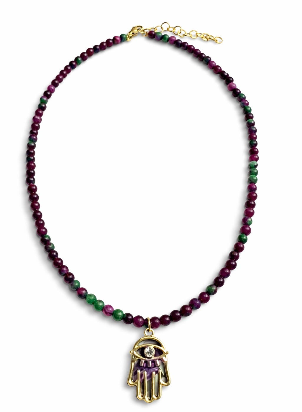 Handmade Amethyst Hamsa Choker