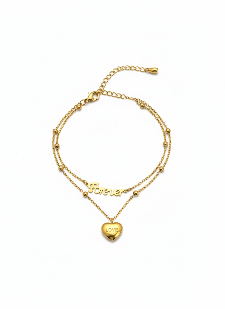 Romantic Heart Duet Anklet